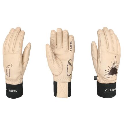 Gants de ski - Ski - Femme - Chauds, Imperméables, Peau de chèvre - Joy - Taupe