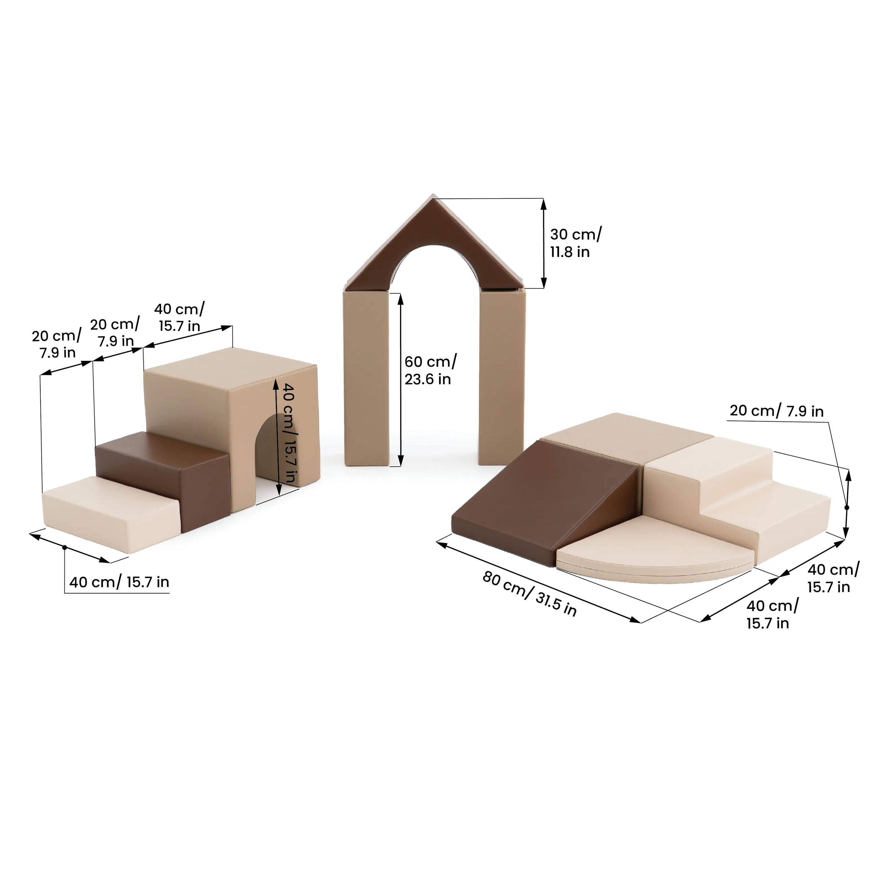 Set di blocchi creativi marrone/beige 5/6