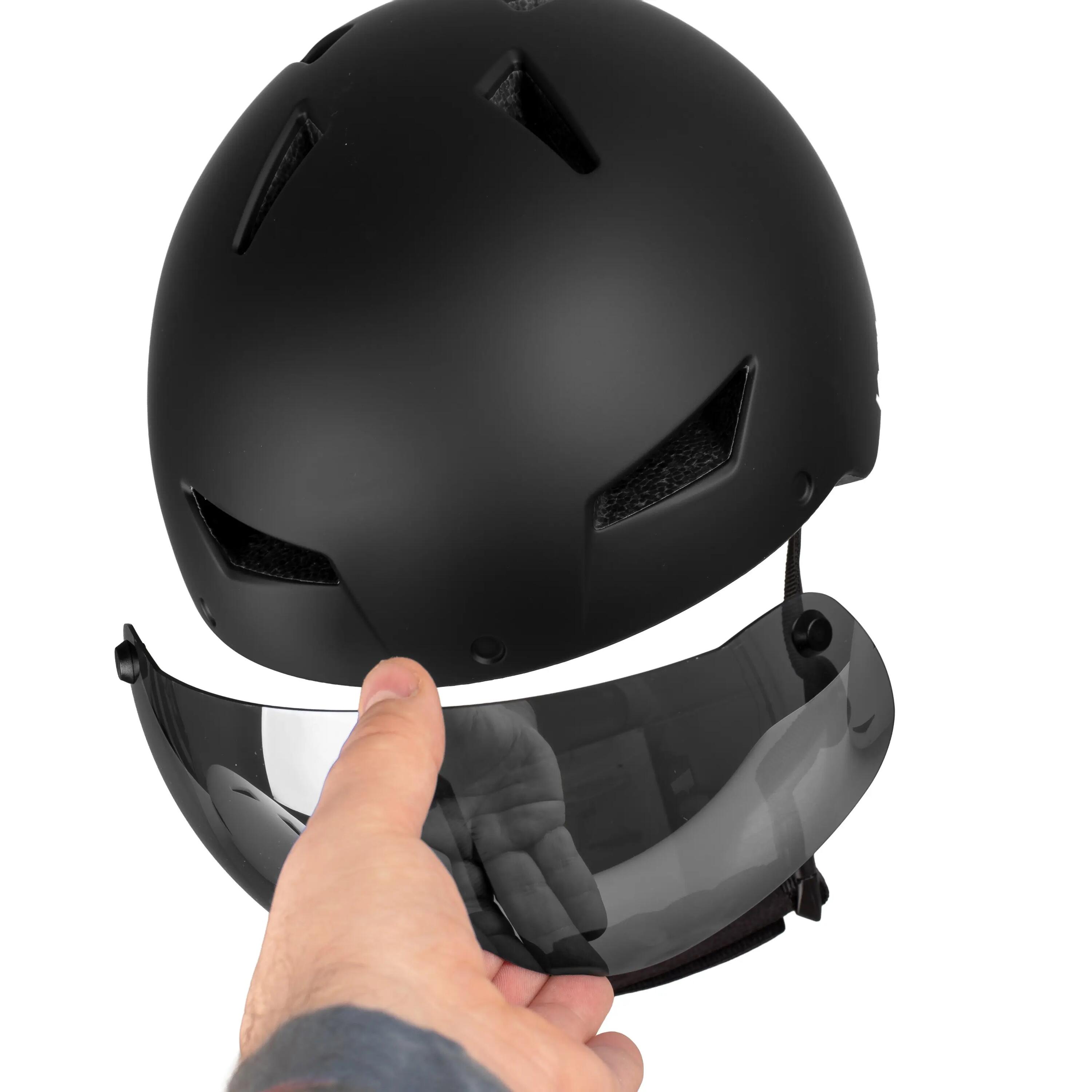 Casque de Ville Vayox Street VA0423 avec Visier et Lumière LED 55-58cm 8/16