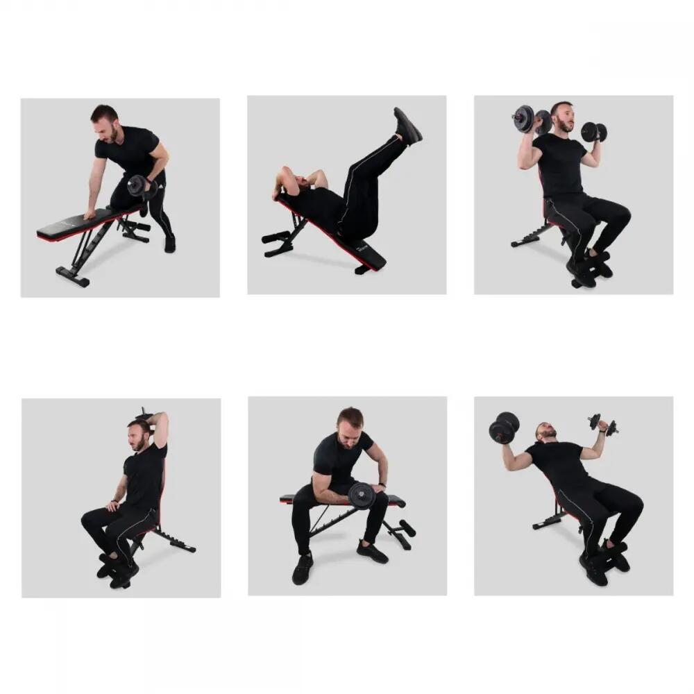 Banc de musculation 120 kg Pliable réglable en hauteur 118x32x116 cm 7/8