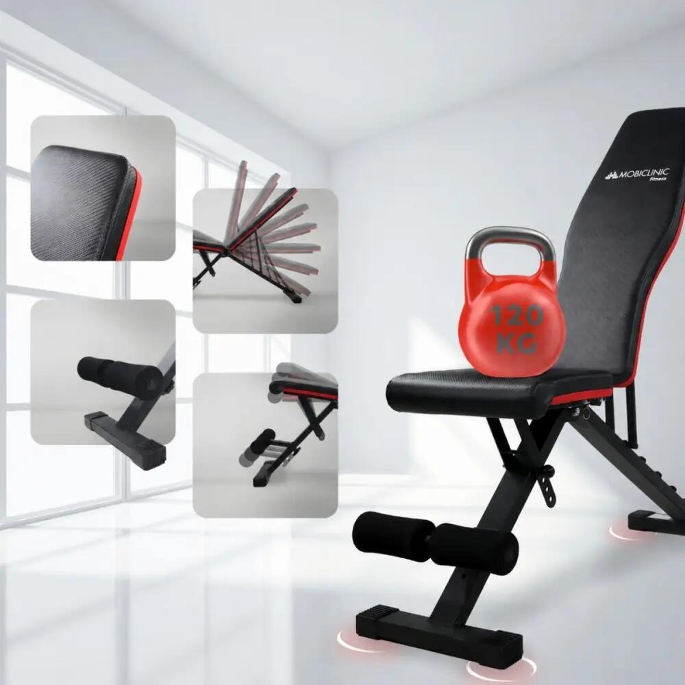 Banc de musculation 120 kg Pliable réglable en hauteur 118x32x116 cm 5/8