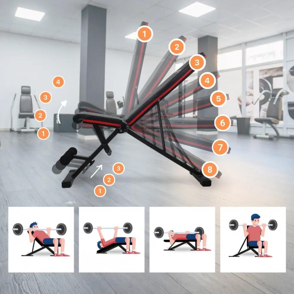 Banc de musculation 120 kg Pliable réglable en hauteur 118x32x116 cm 3/8