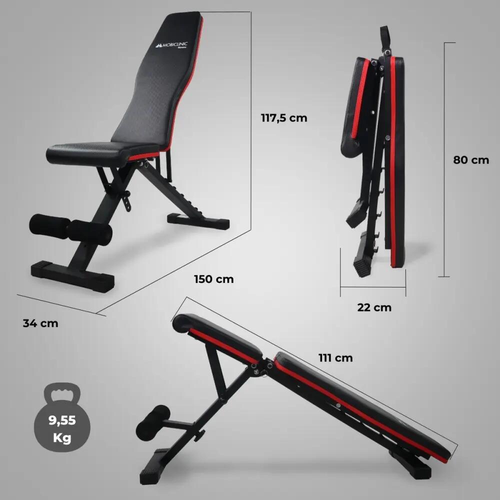 Banc de musculation 120 kg Pliable réglable en hauteur 118x32x116 cm 2/8