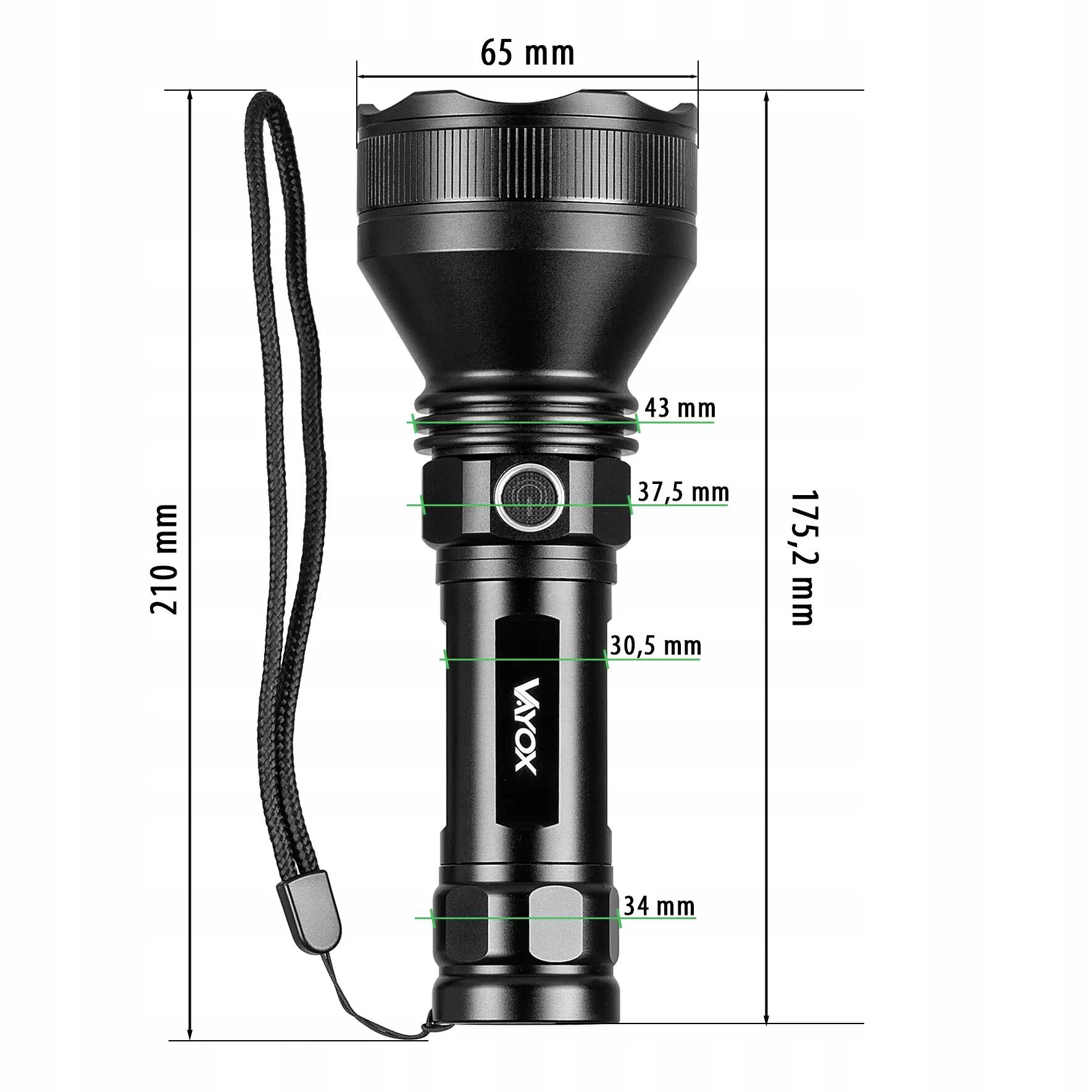 Vayox VA0109 USB-C Zaklamp 6500K 1900lm 14/16