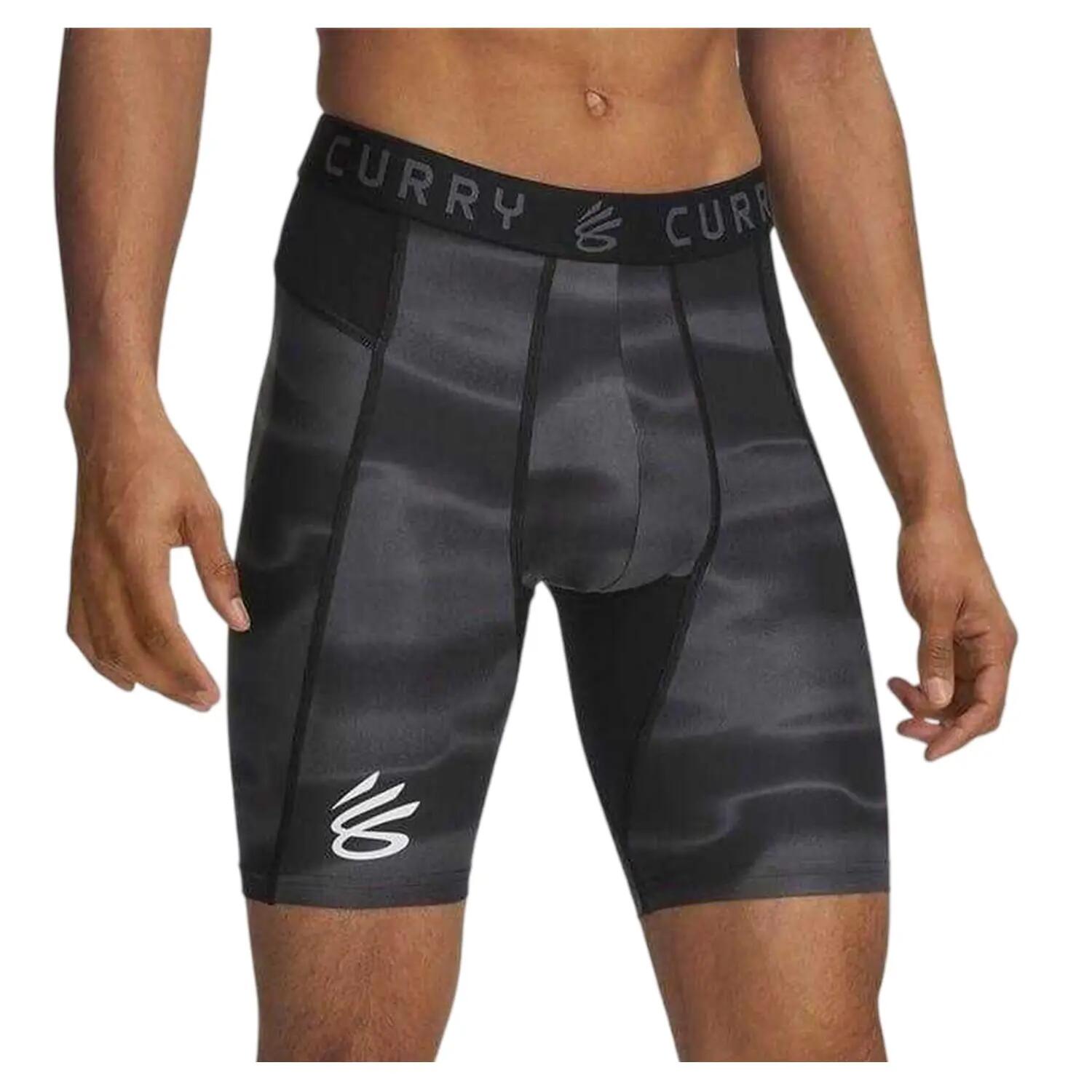 "HeatGear" KompressionsShorts für Damen Unisex Herren Schwarz/Grau 2/4