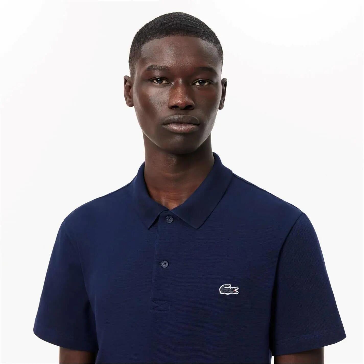 Maglietta Polo Misto Cotone Uomo Lacoste Blu Navy 2/6