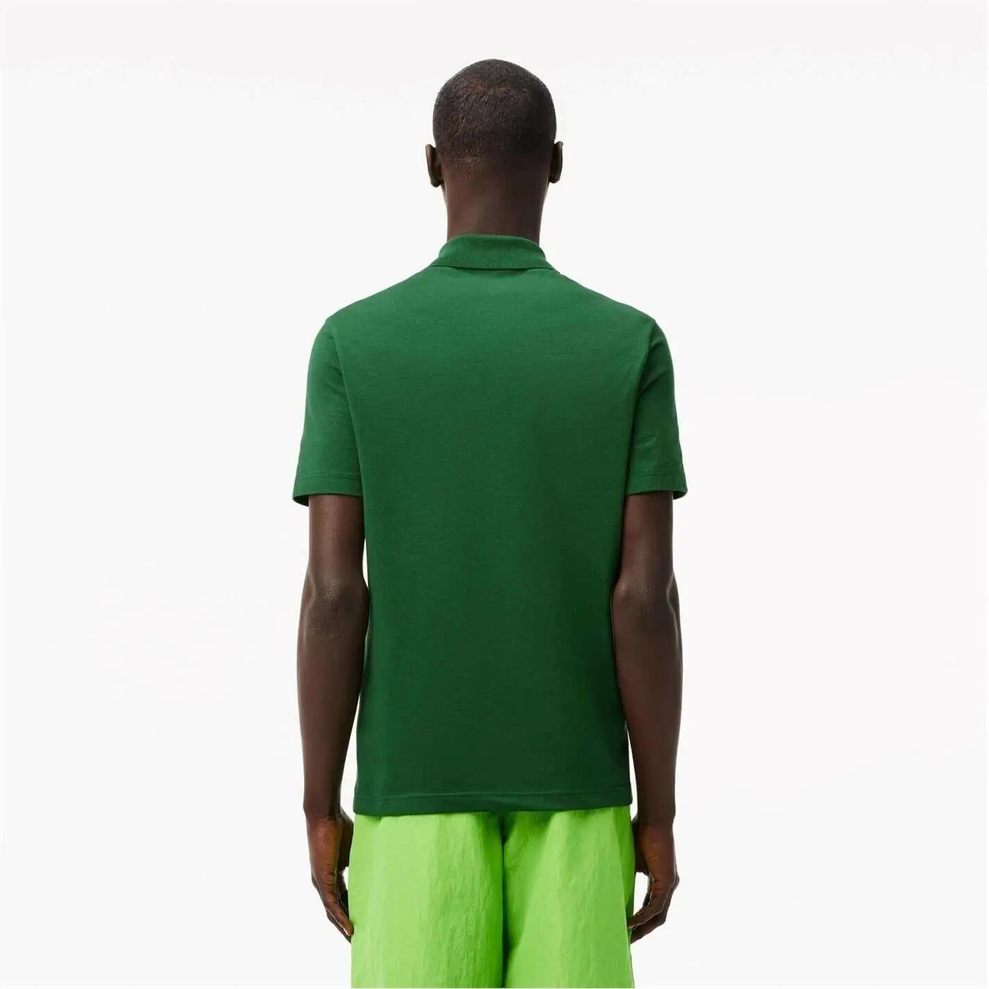 Maglietta Polo Misto Cotone Uomo Lacoste Verde 3/5