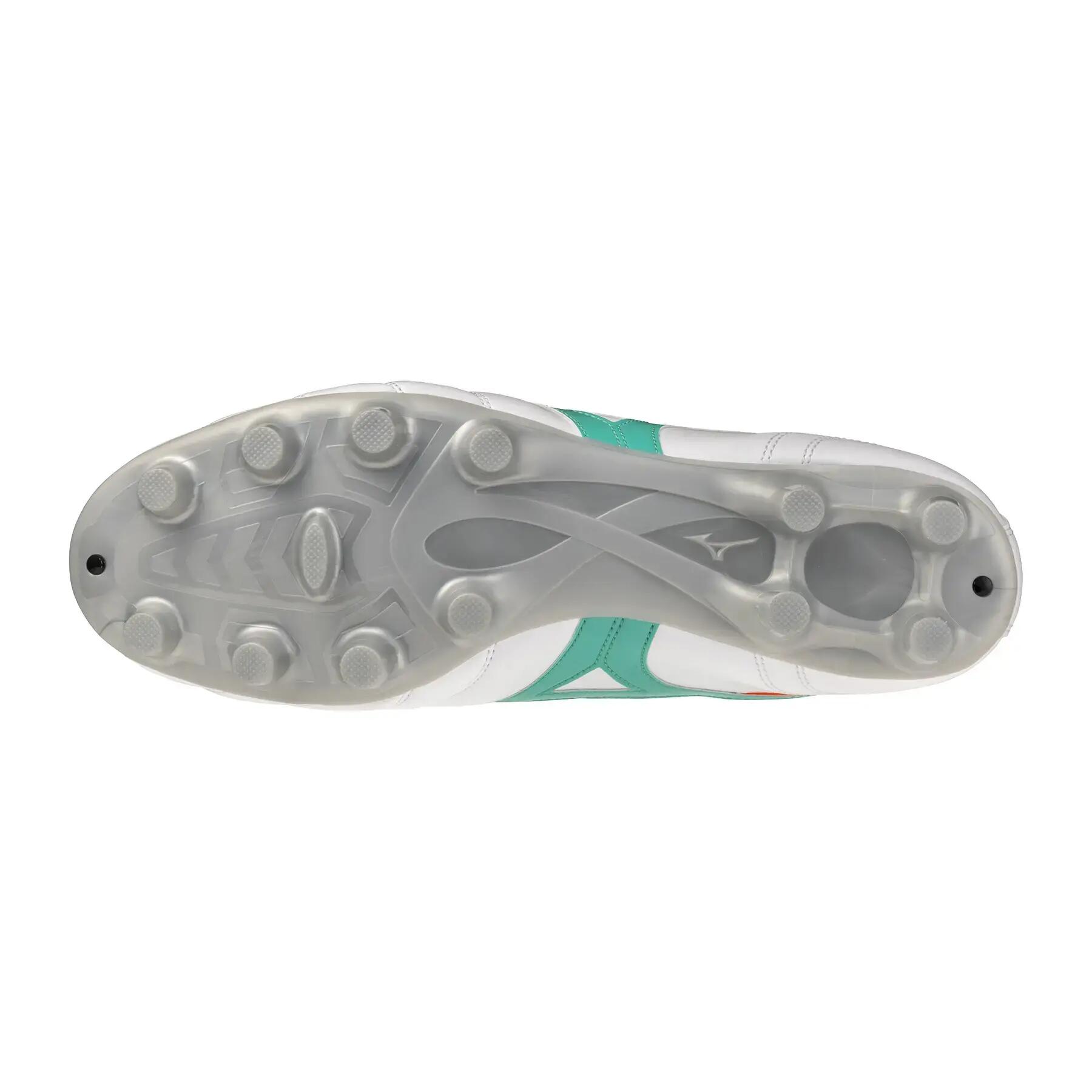 Crampons Mizuno Morelia II Club Blanc, turquoise et orange 6/6