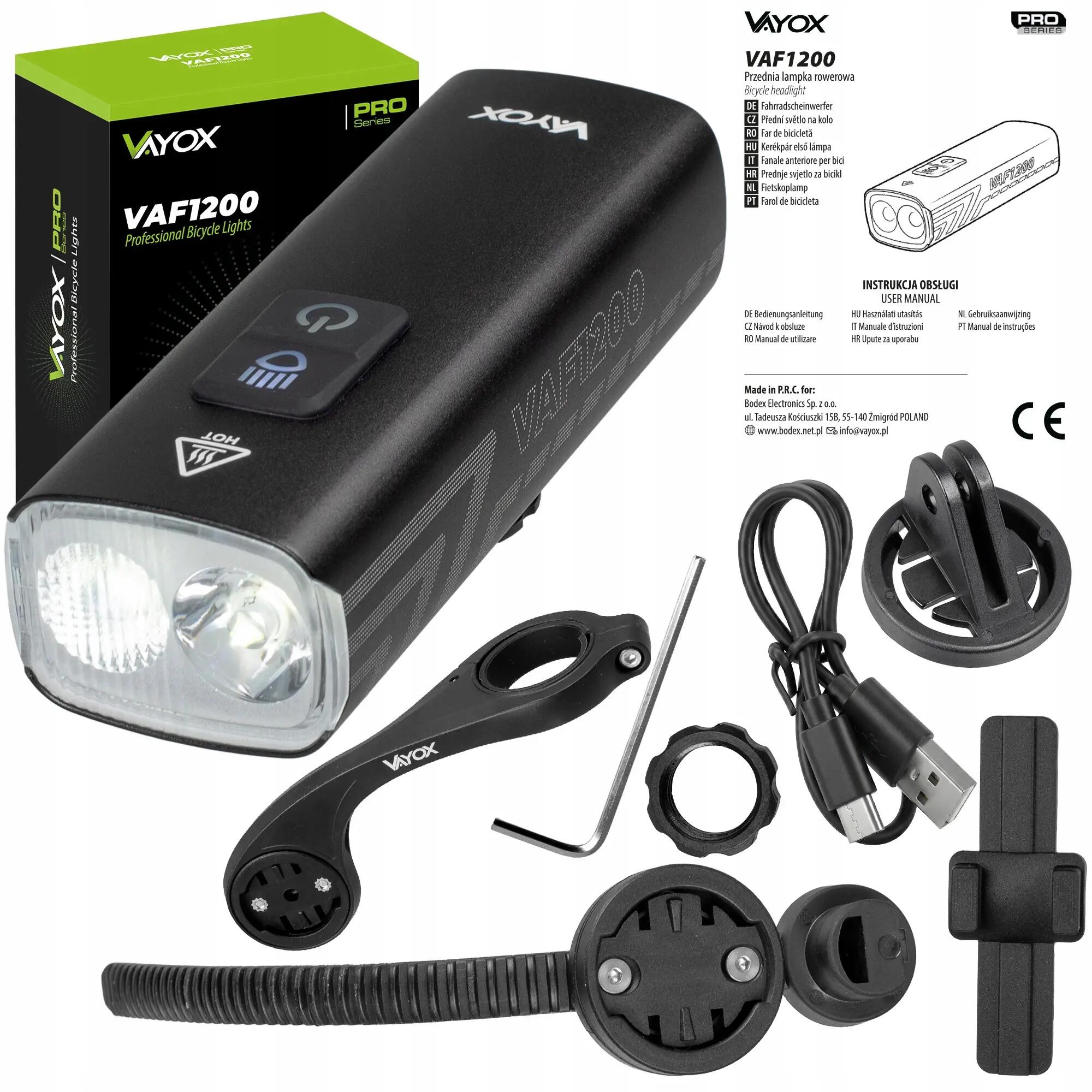 Luz frontal para bicicleta com suporte para ciclocomputador Vayox VAF1200 1200lm 15/16