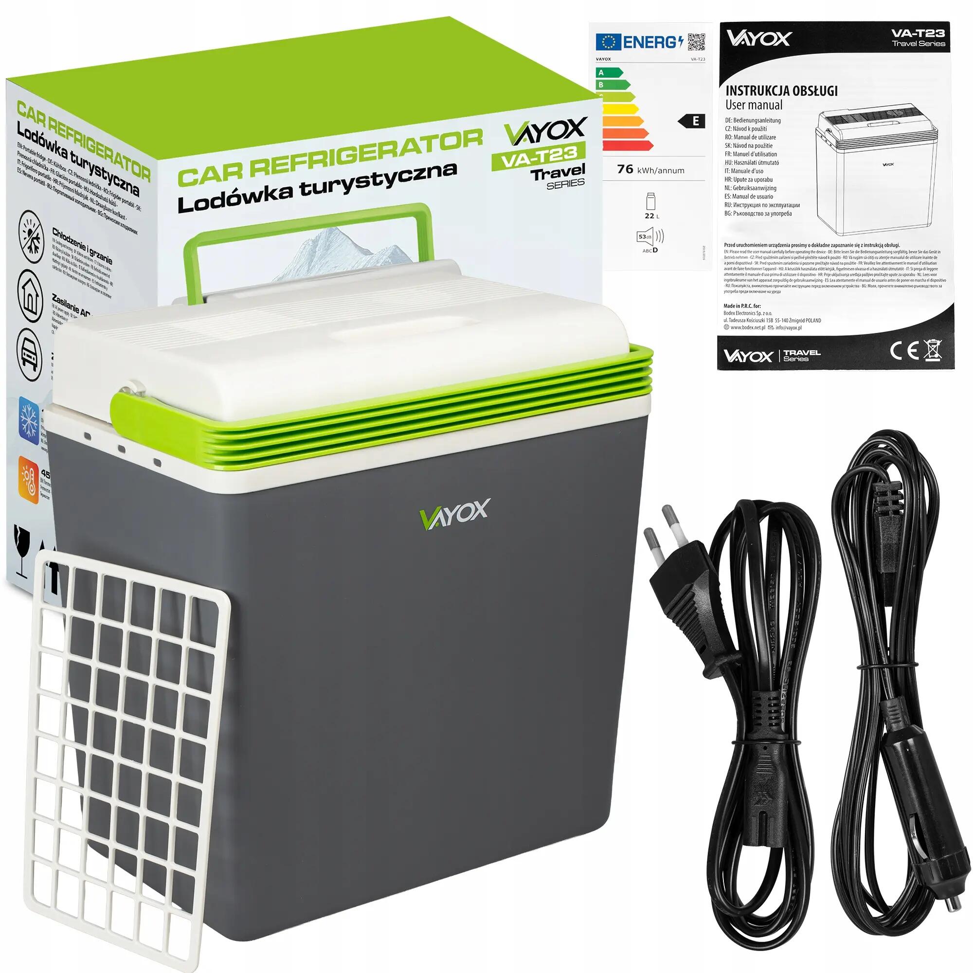 Lodówka turystyczna Vayox VA-T23 12/230V funkcja grzania 22L 15/16