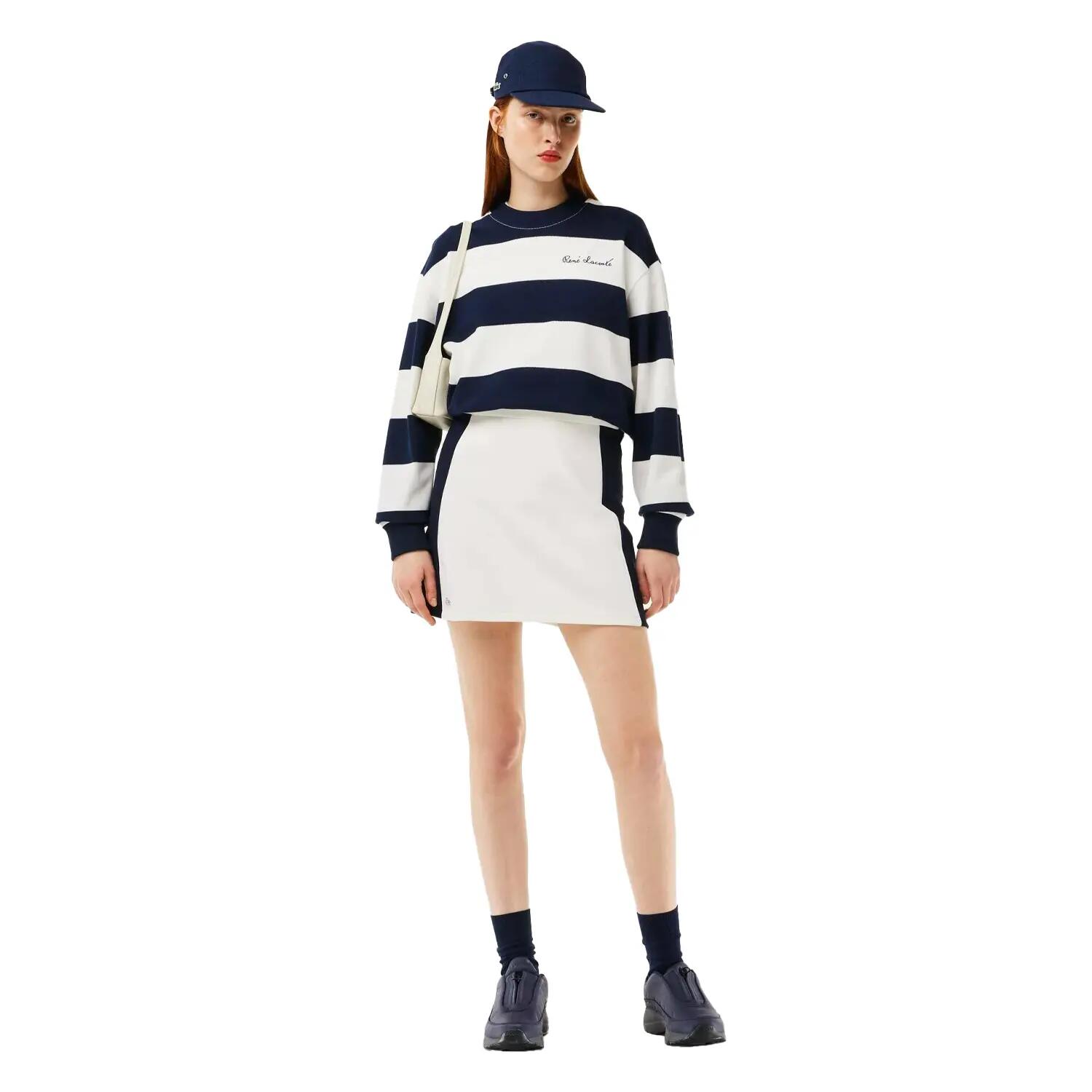 Womens/Ladies Colour Block Pique Mini Skirt (White/Navy) 5/5
