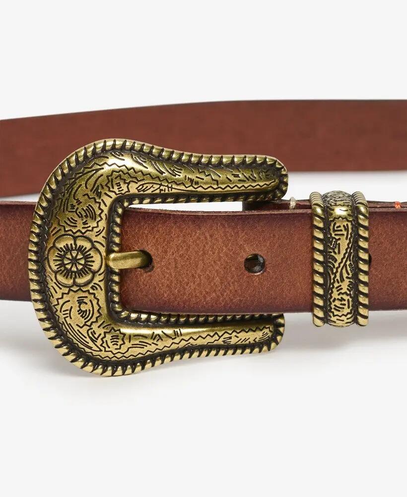 superdry Skinny Western Leren Riem – 100% buffelleer 3/6