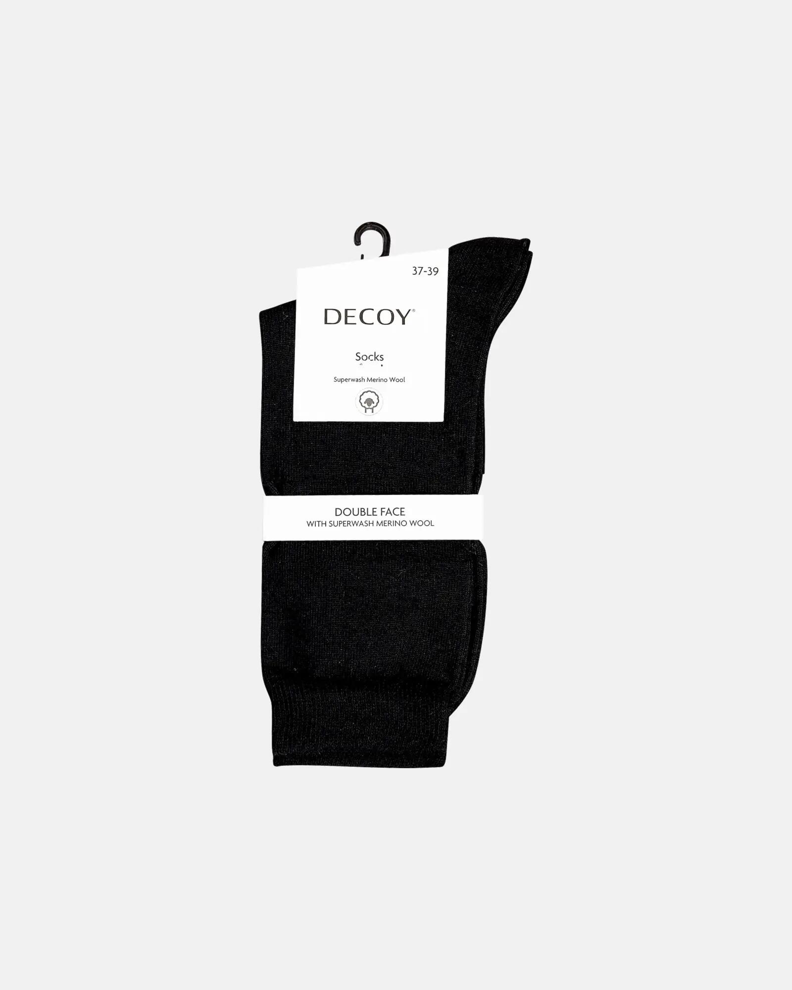 decoy Knöchelstrumpf Doubleface aus Wolle - warm und bequem – BLACK (1100) 3/3