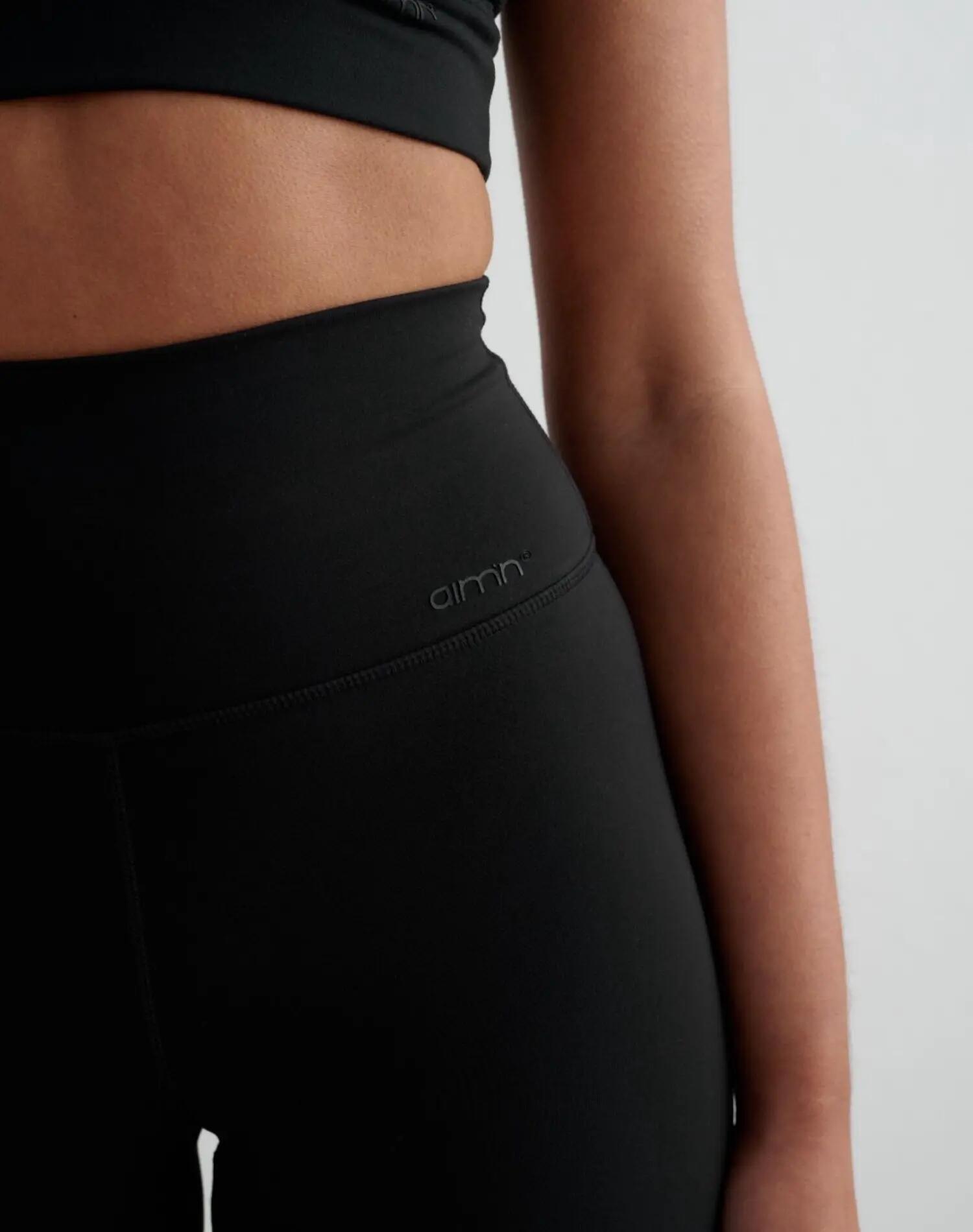 Damen Leggings Hoher Bund Schweißableitend squat proof Extralang Sense Schwarz 4/4