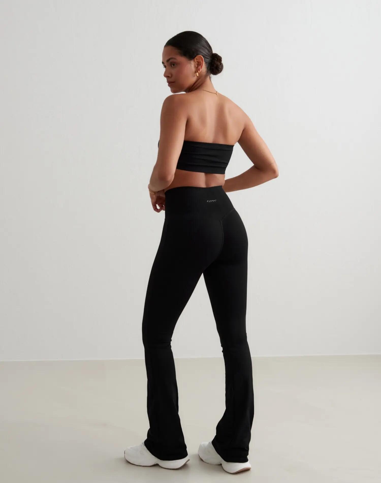 Damskie legginsy bezszwowe, rozszerzane, wysoki stan, wydłużone Shape czarne 5/5