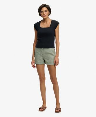 Superdry mid rise linen shorts – 100% linnen, straight fit