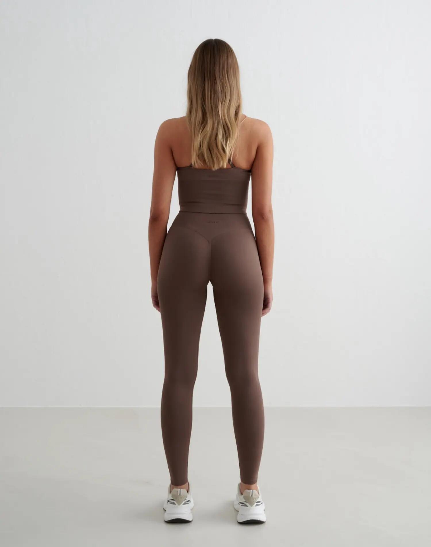 Mallas Mujer invisible scrunch Cintura Alta Shape Sin Costuras Tall Macchiato 2/4