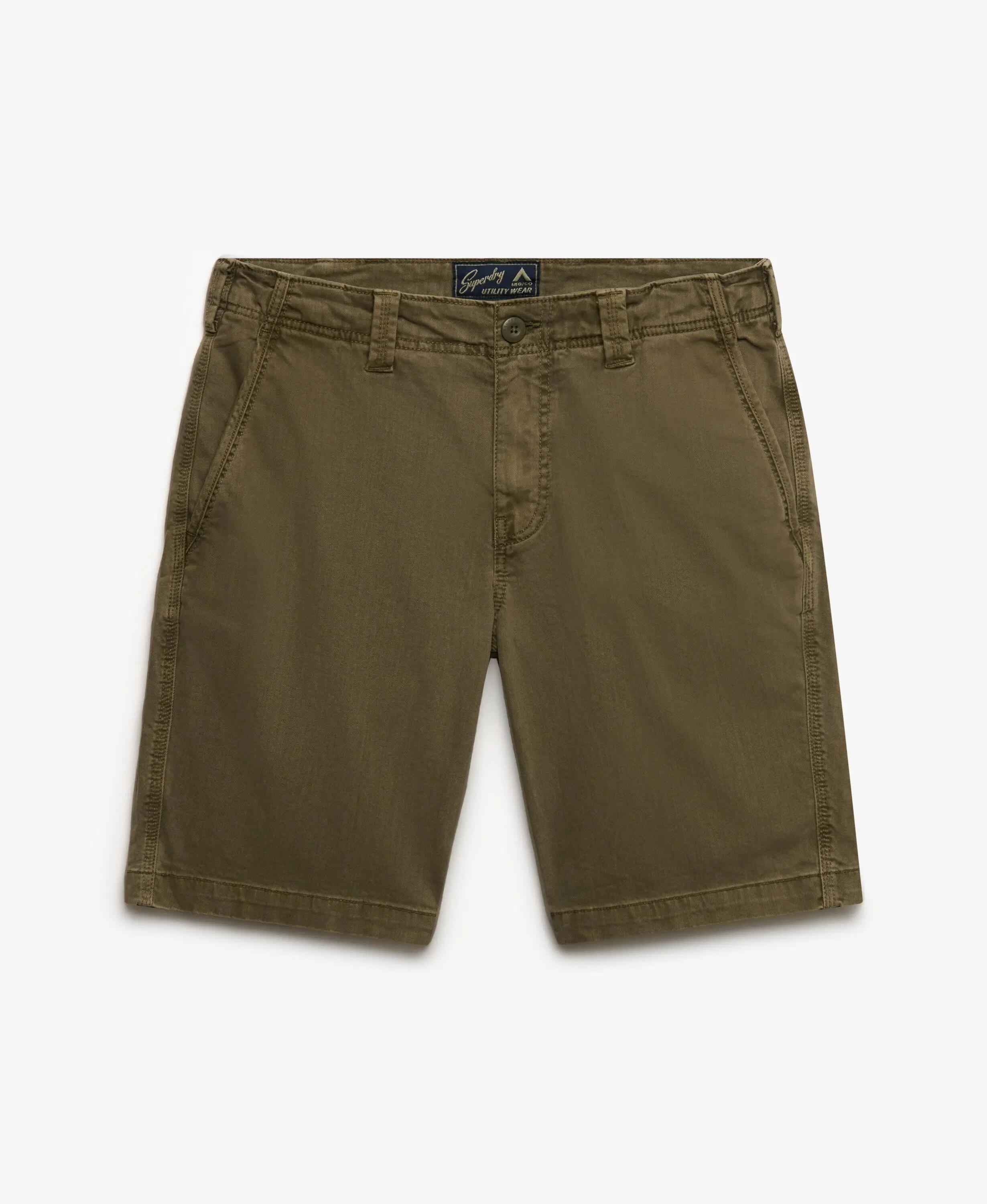 superdry Utility Chino Shorts - Straight Fit, Chive Green 7/7