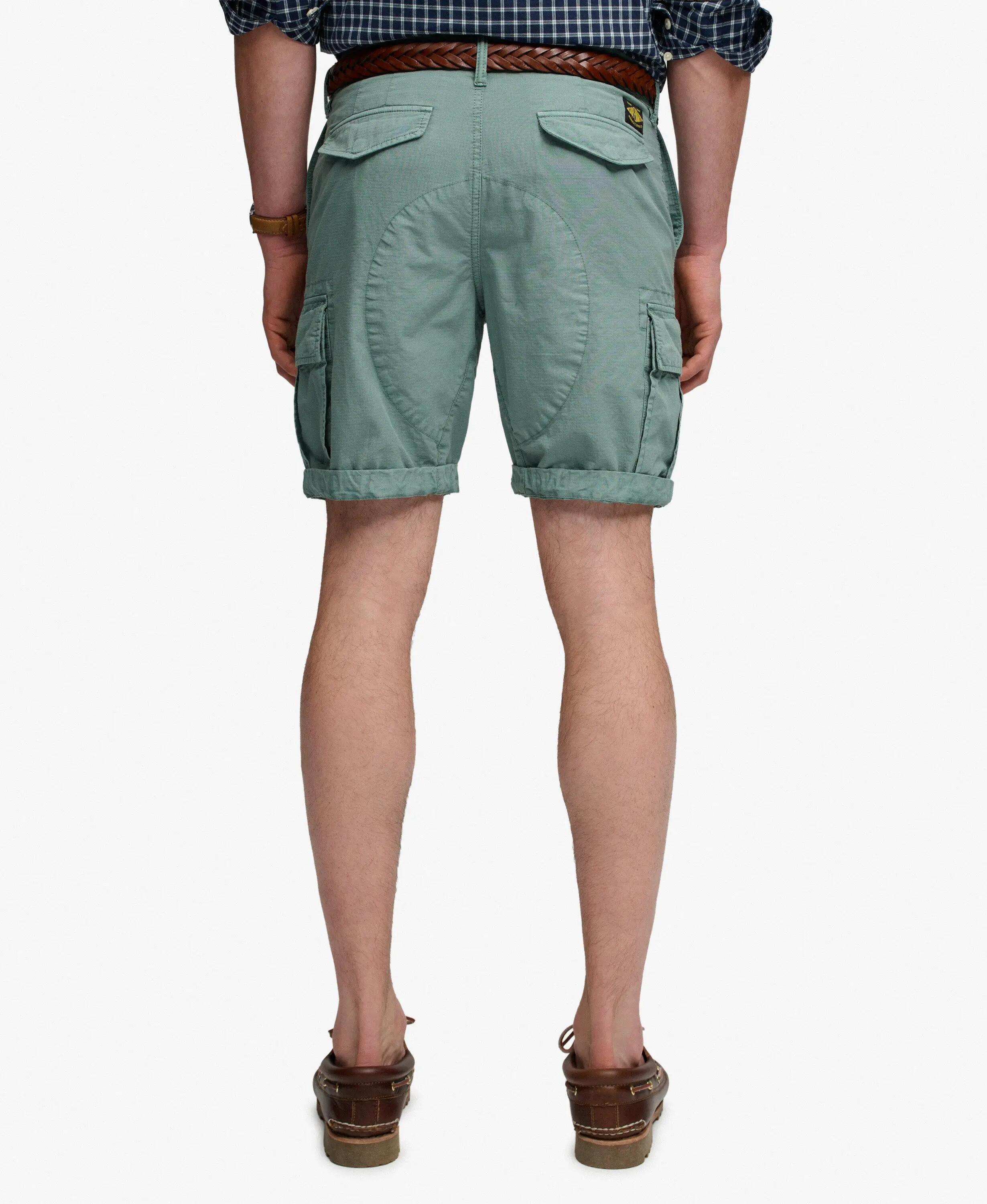 superdry Ripstop Light Cargo Shorts – 100% bawełna, prosty krój – Fossil Green 4/6