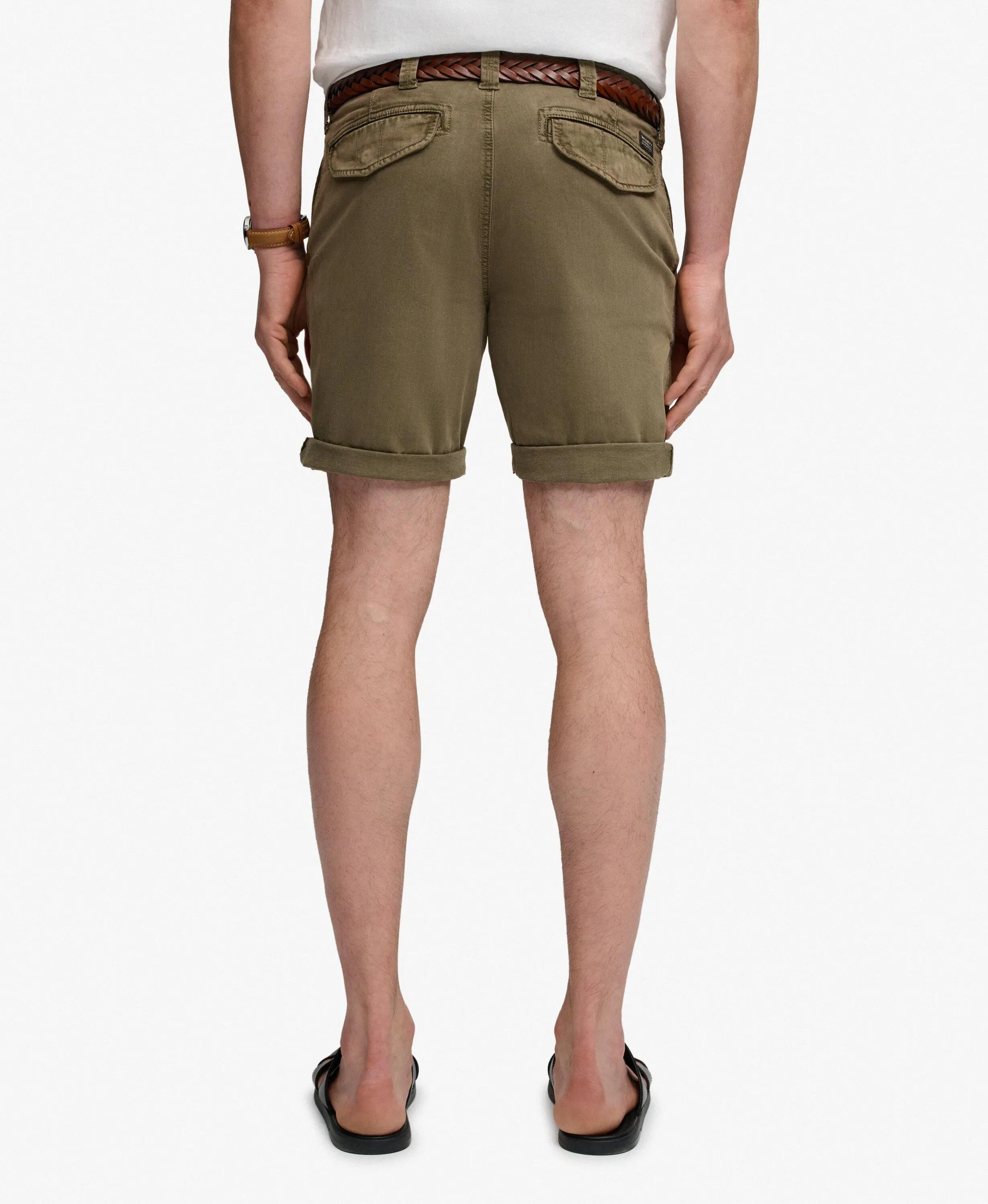 superdry Utility Chino Shorts - Straight Fit, Chive Green 4/7