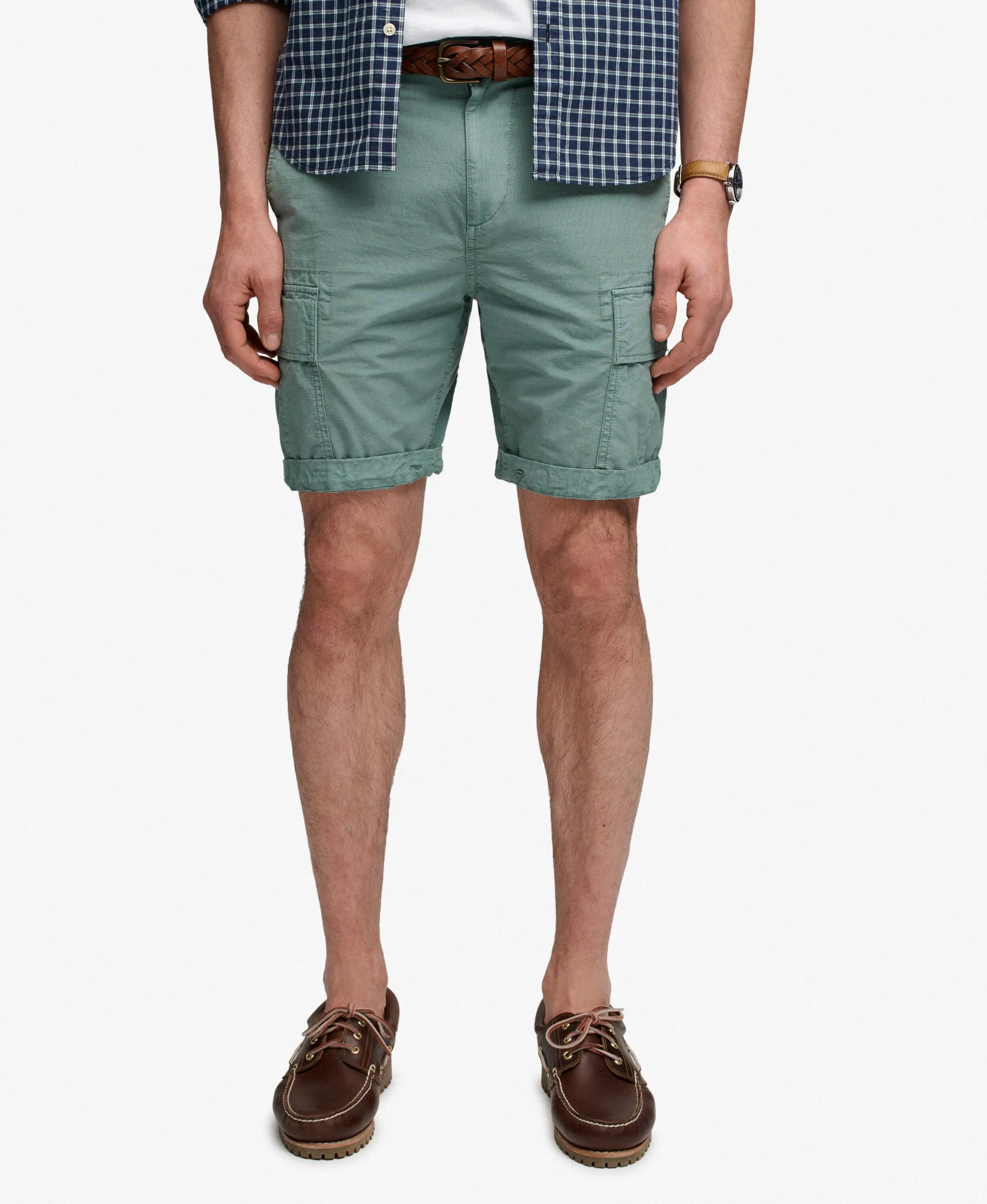 superdry Ripstop Light Cargo Shorts – 100% bawełna, prosty krój – Fossil Green 3/6