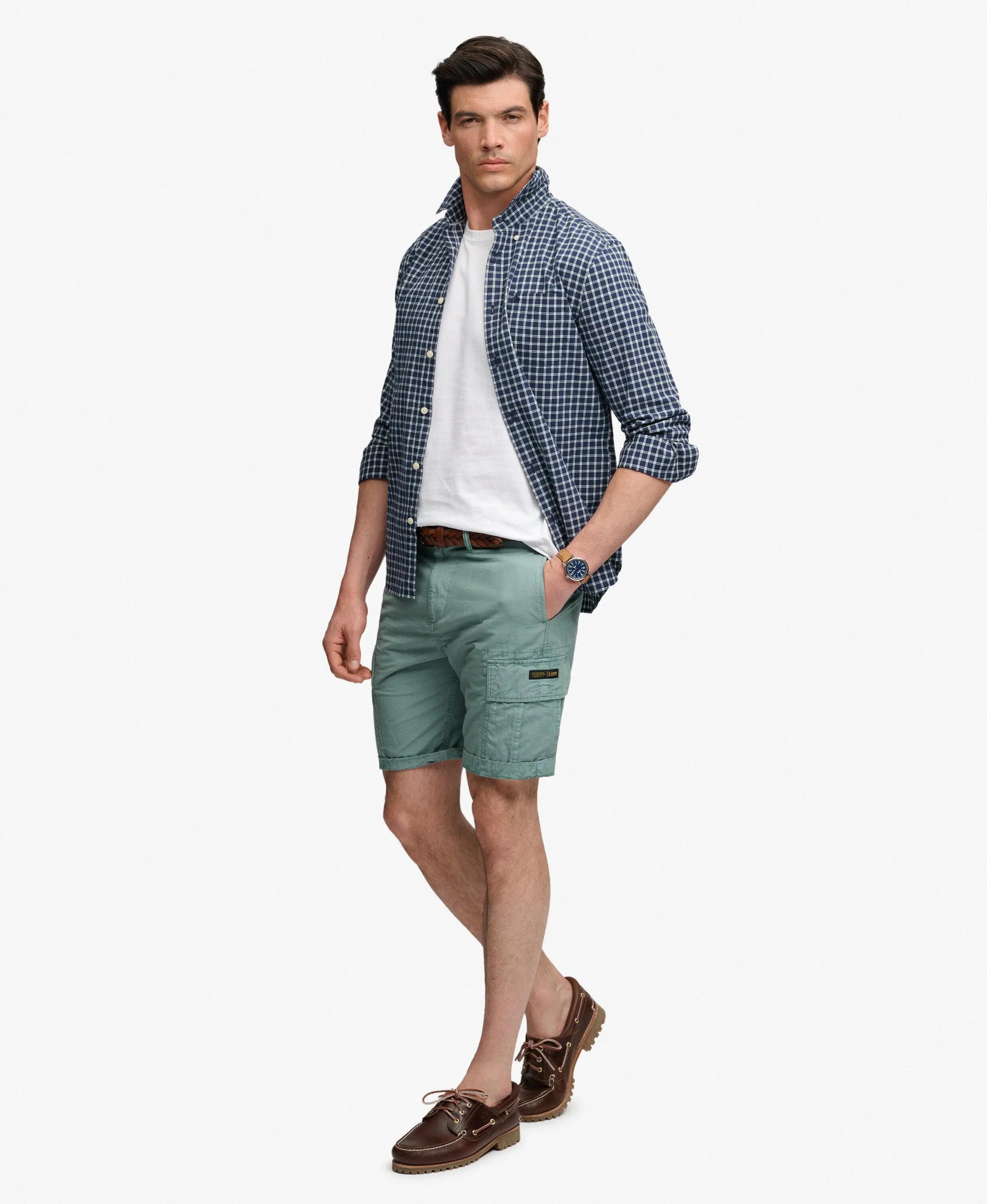 superdry Ripstop Light Cargo Shorts – 100% bawełna, prosty krój – Fossil Green 2/6