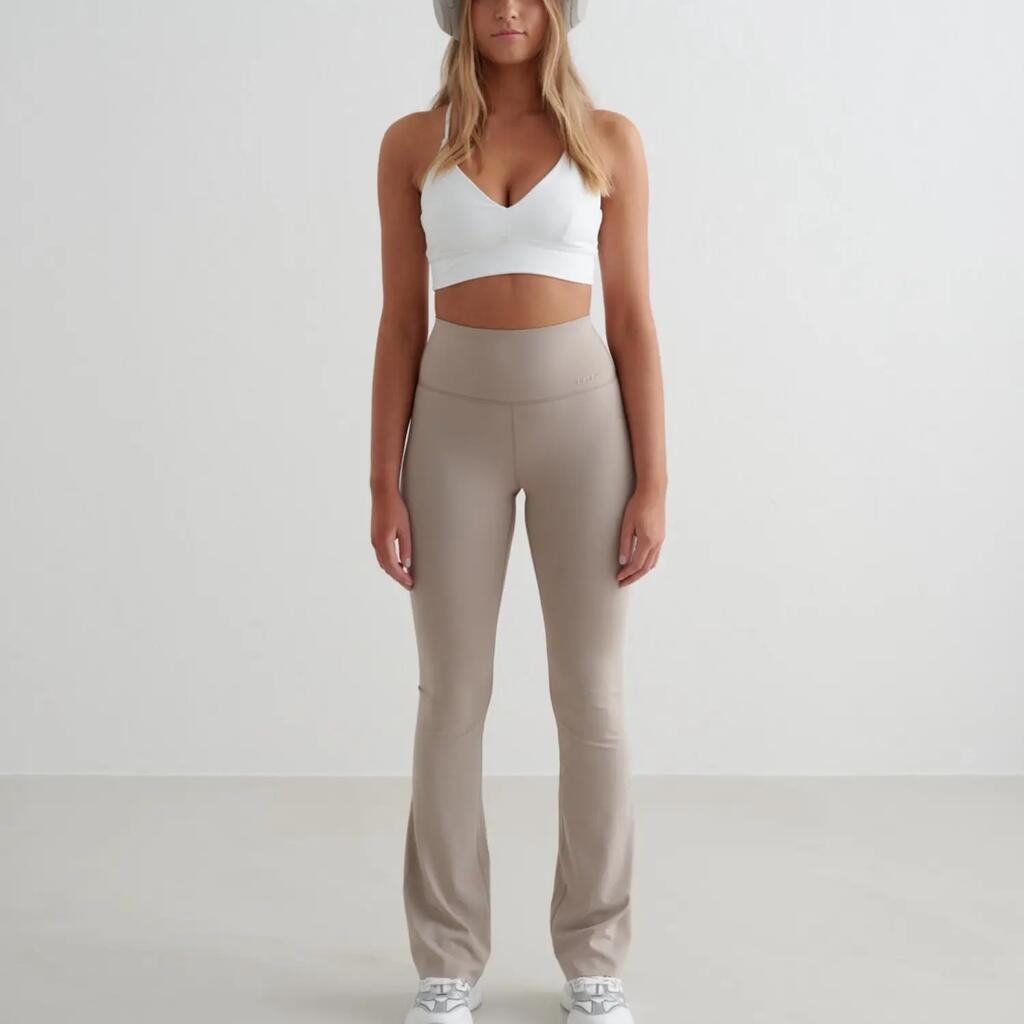 Women's Tights Flared High-Waisted Tall Beige