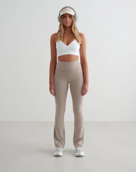 Femme Legging Évasé Taille Haute Grande Longueur Sense Beige
