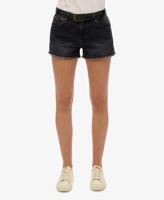 Superdry mid rise denim hot short van biologisch katoen