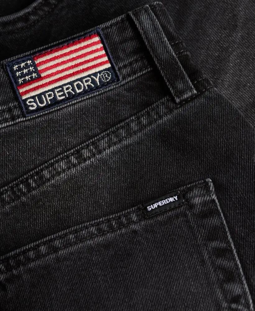 superdry Mid Rise Denim Hot Short - Roseland Washed Black 6/6
