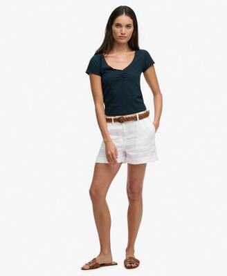 Superdry mid rise linen shorts – 100% linnen, straight fit