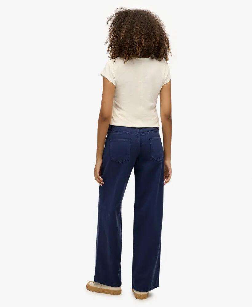 superdry Mid Rise Baggy Pants – corte largo e amplo, 100% algodão 6/7