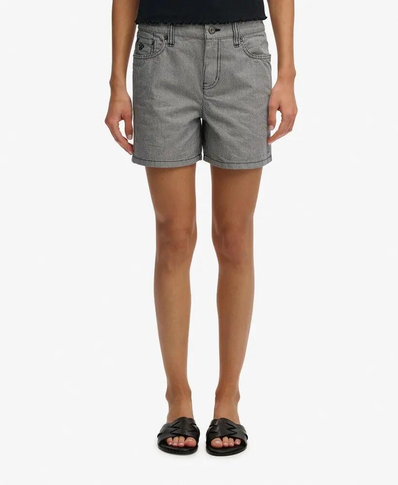 superdry Mid Rise Stripe Shorts - riscas Deep Navy 4/7
