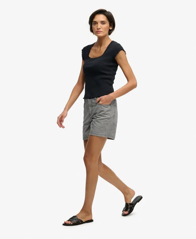 superdry Mid Rise Stripe Shorts - riscas Deep Navy 3/7