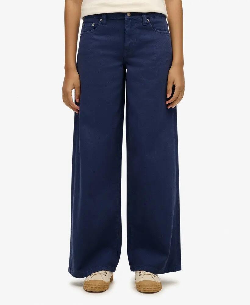 superdry Mid Rise Baggy Pants – corte largo e amplo, 100% algodão 3/7