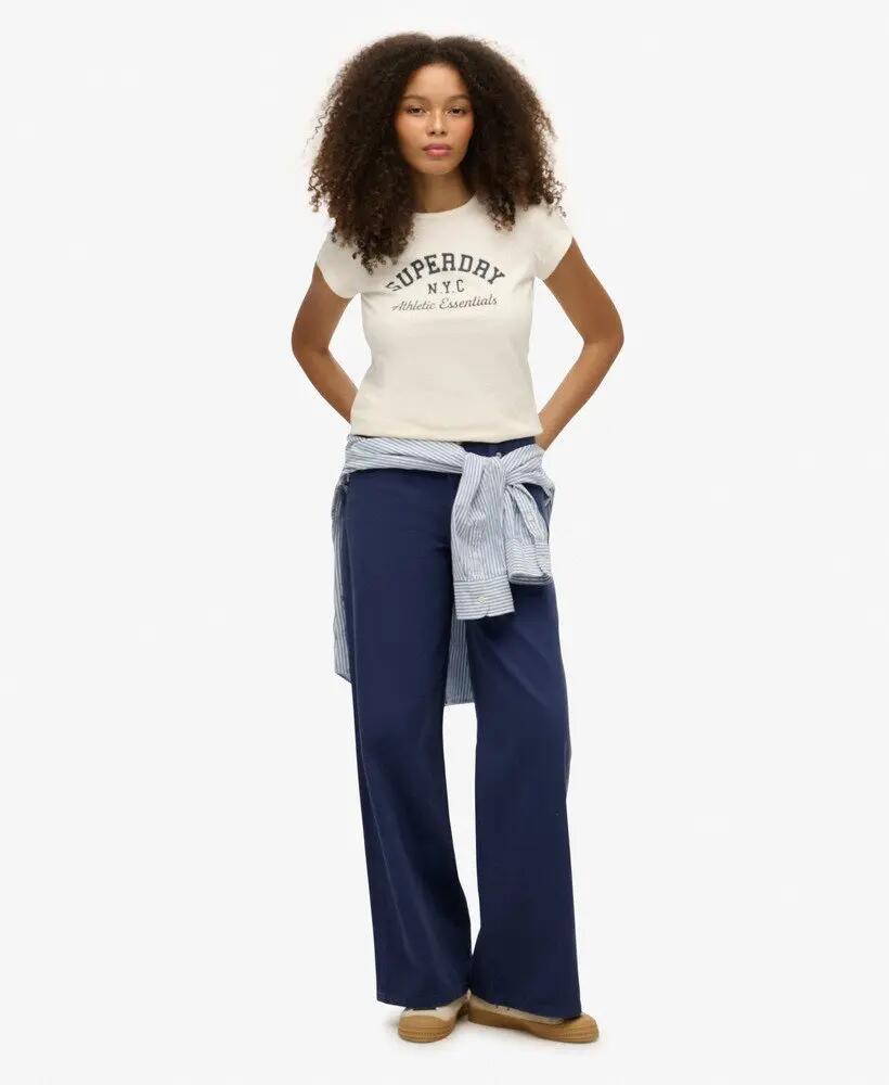 superdry Mid Rise Baggy Pants – corte largo e amplo, 100% algodão 2/7