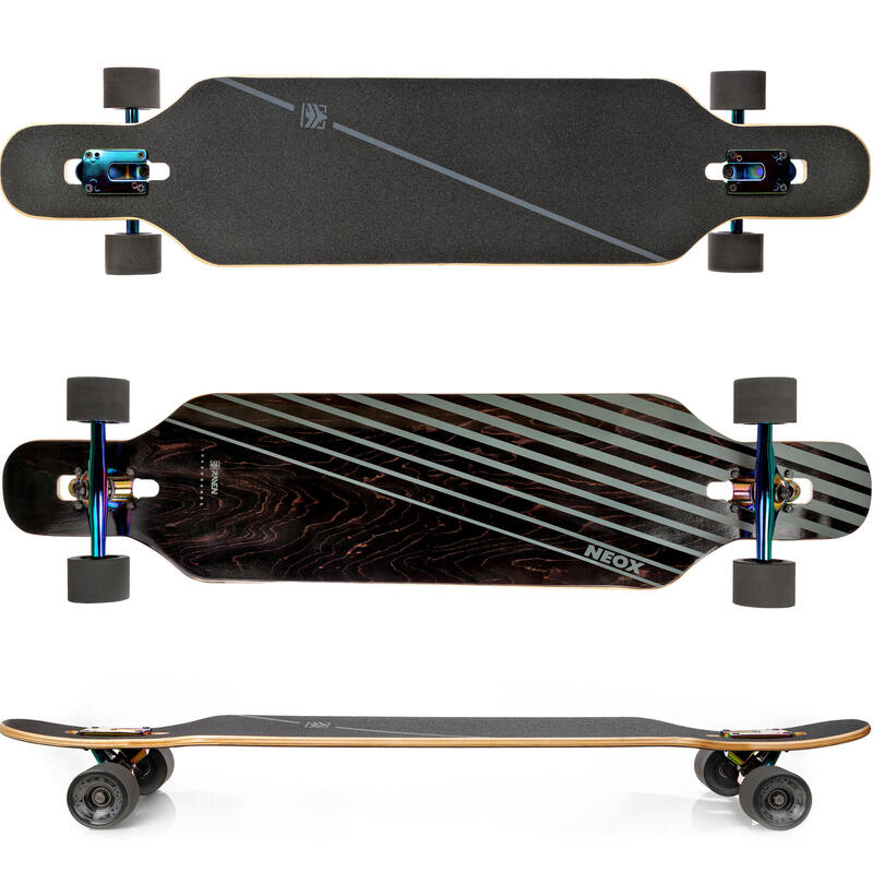 Skateboard Longboard Neox Neo Chrom/Schwarz