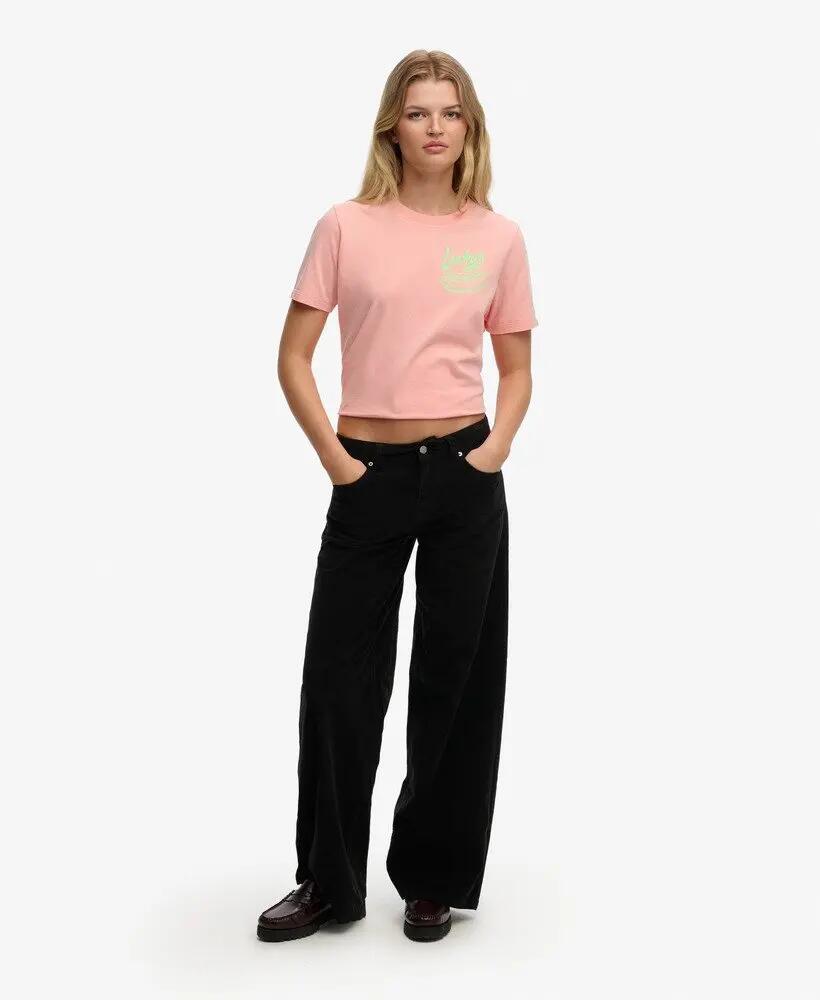 superdry Pantalon Mid Waist Baggy Mini en velours côtelé – taille mi-haute 3/6