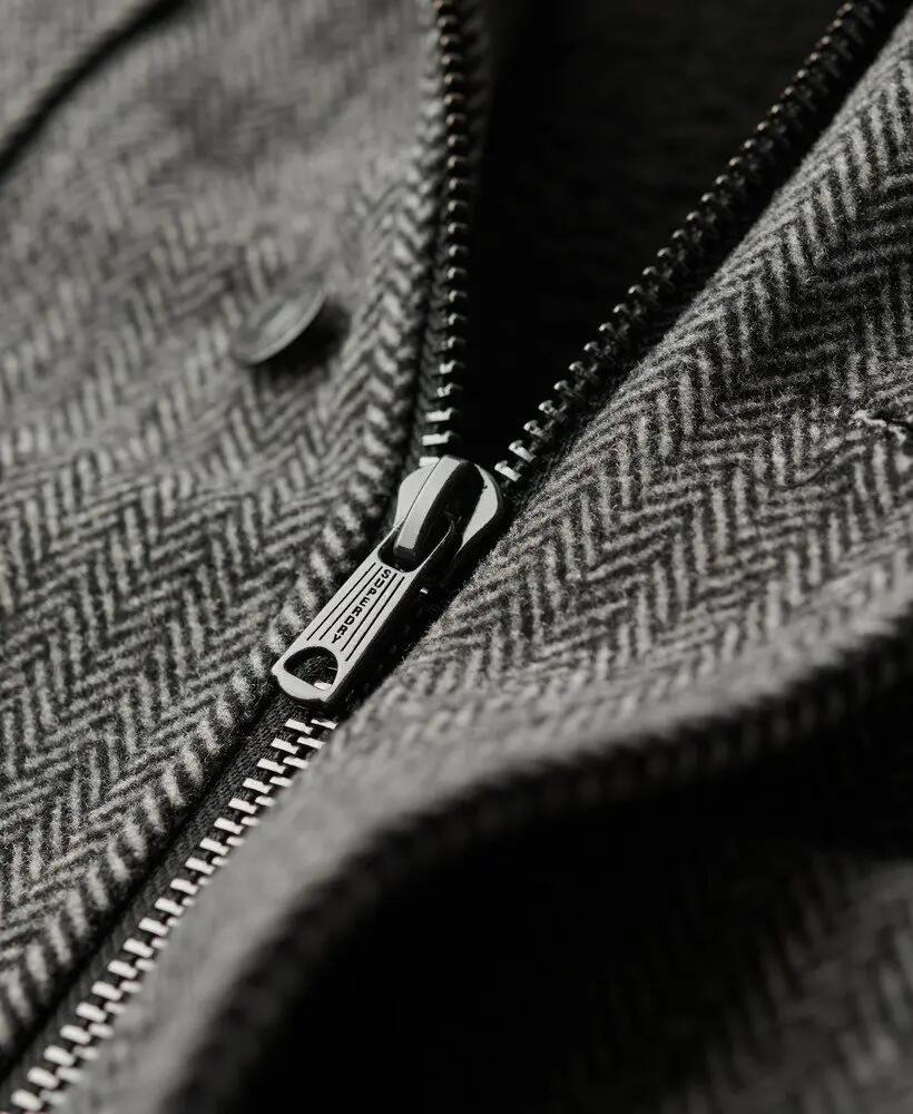 superdry Merchant Wool Chore Jas in CHARCOAL HERRINGBONE 7/7