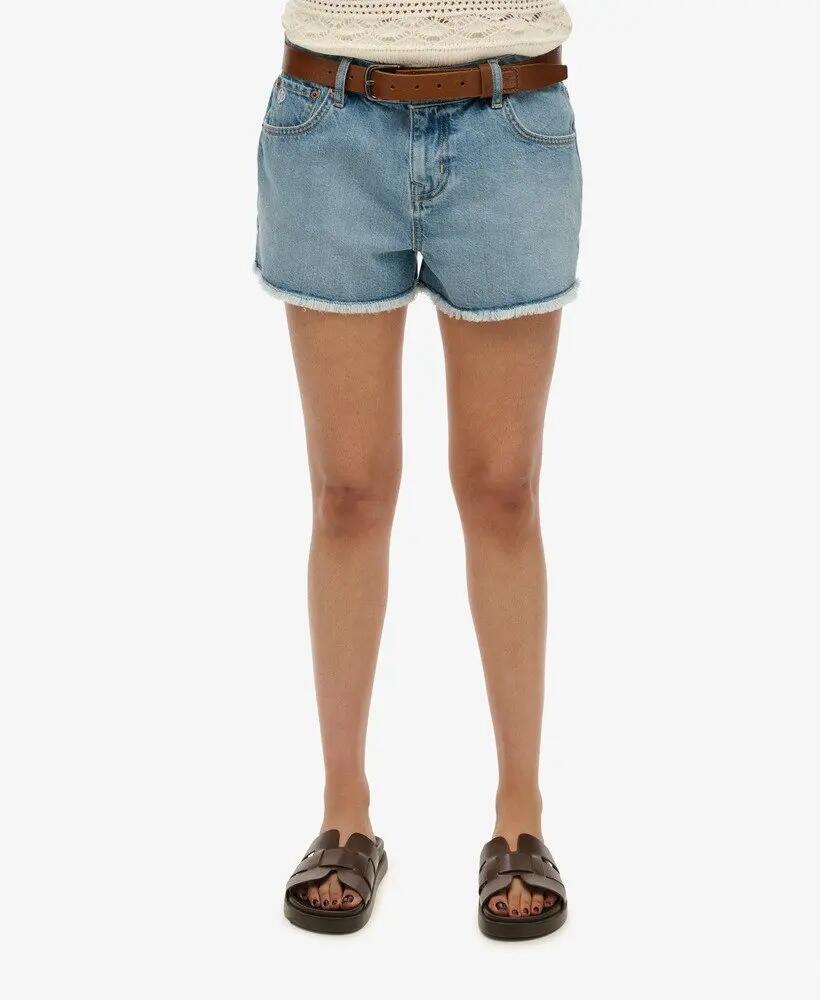 superdry Mid Rise Denim Hot Short 2/7