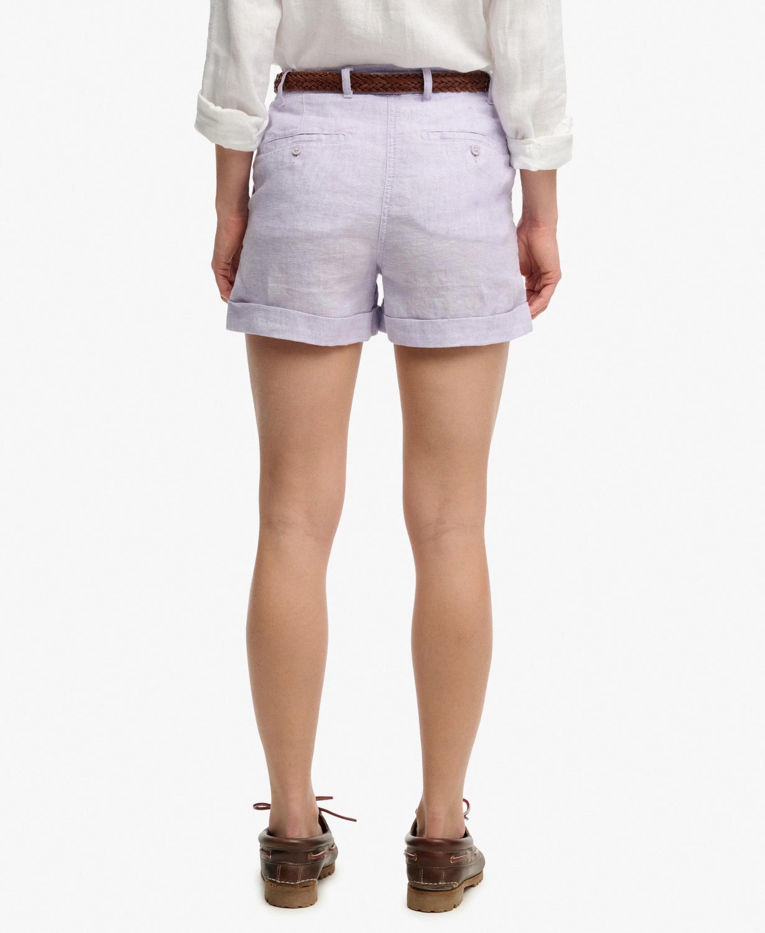 superdry Mid Rise Linen Shorts – 100% lino, vestibilità dritta 5/7