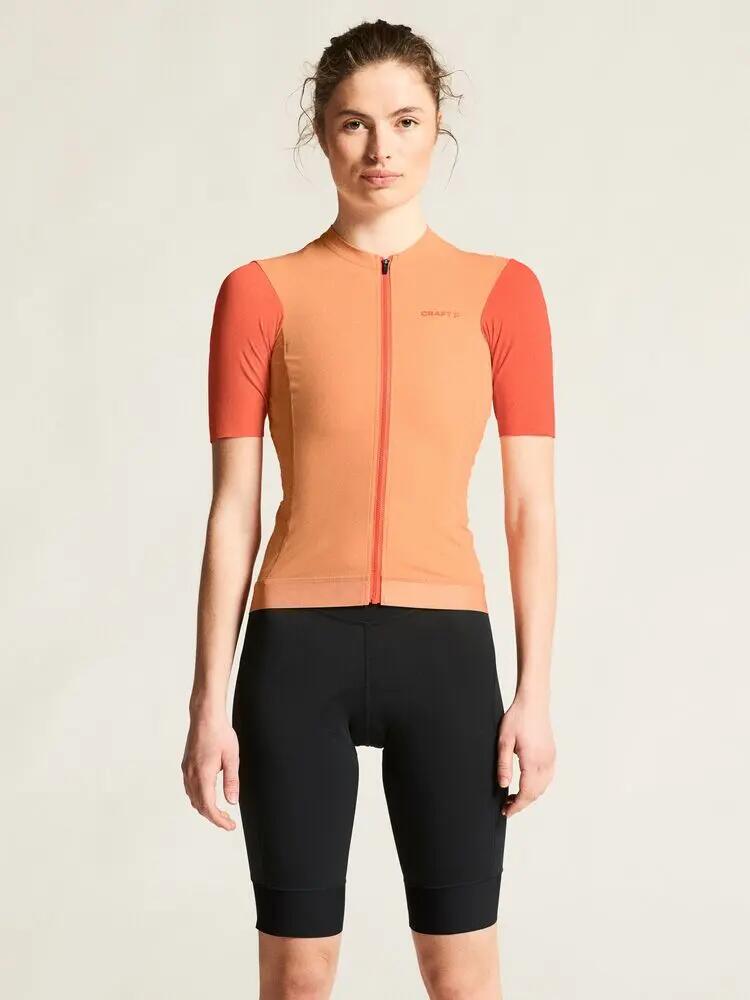 craft Endur Training Jersey W - Camisola de ciclismo elástica Apricot/Pink 6/7