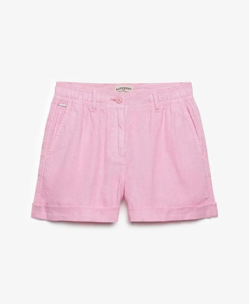 superdry Mid Rise Linen Shorts — Linho 100%, corte direito 7/7