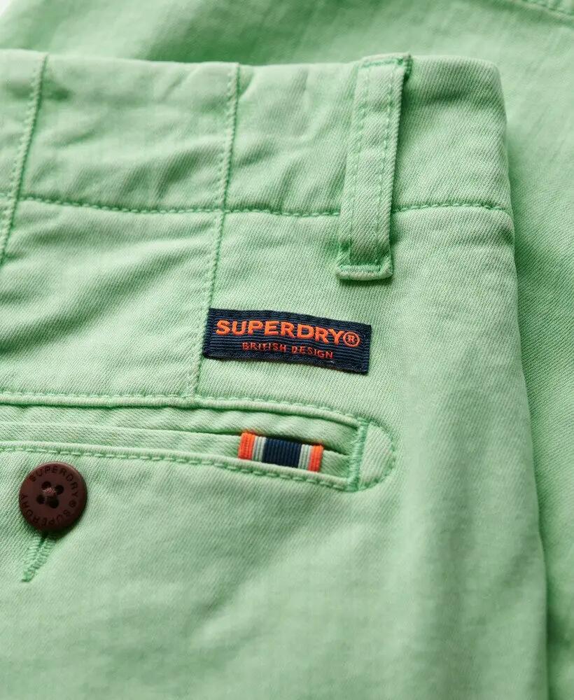 superdry Vintage International Chino Shorts slim fit algodão Washed Green 6/7