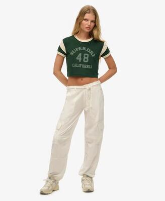 Superdry lichtgewicht beach cargo-broek dames - off white