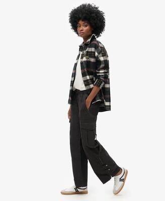 Superdry low rise wide leg cargobroek 100% katoen