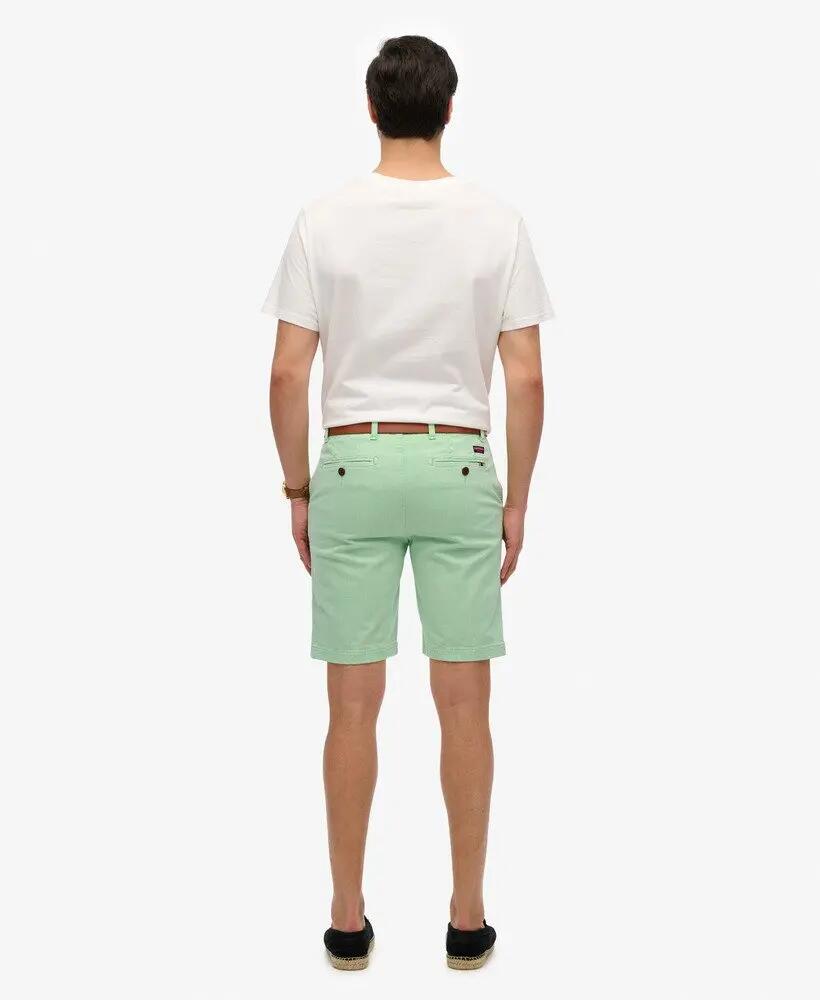 superdry Vintage International Chino Shorts slim fit algodão Washed Green 5/7