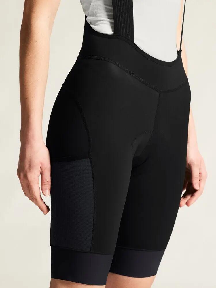 craft Endur Cargo Bib Shorts C1 W — Dames cargo bib zwart met C1 zeem 7/7