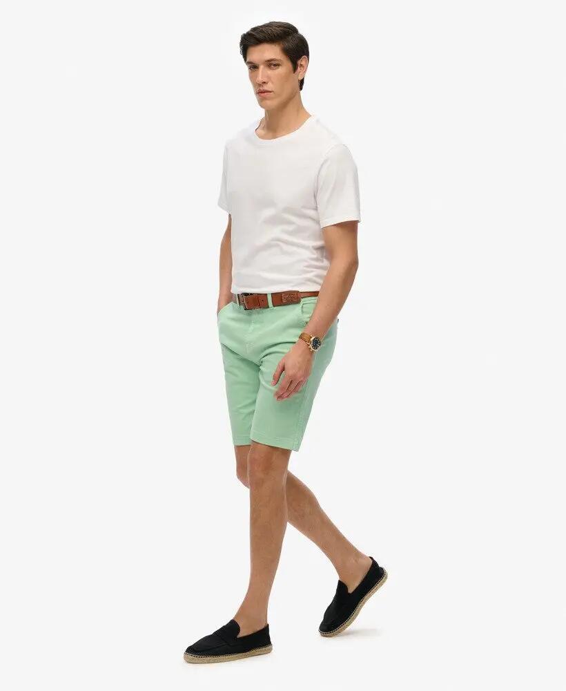 superdry Vintage International Chino Shorts slim fit algodão Washed Green 4/7