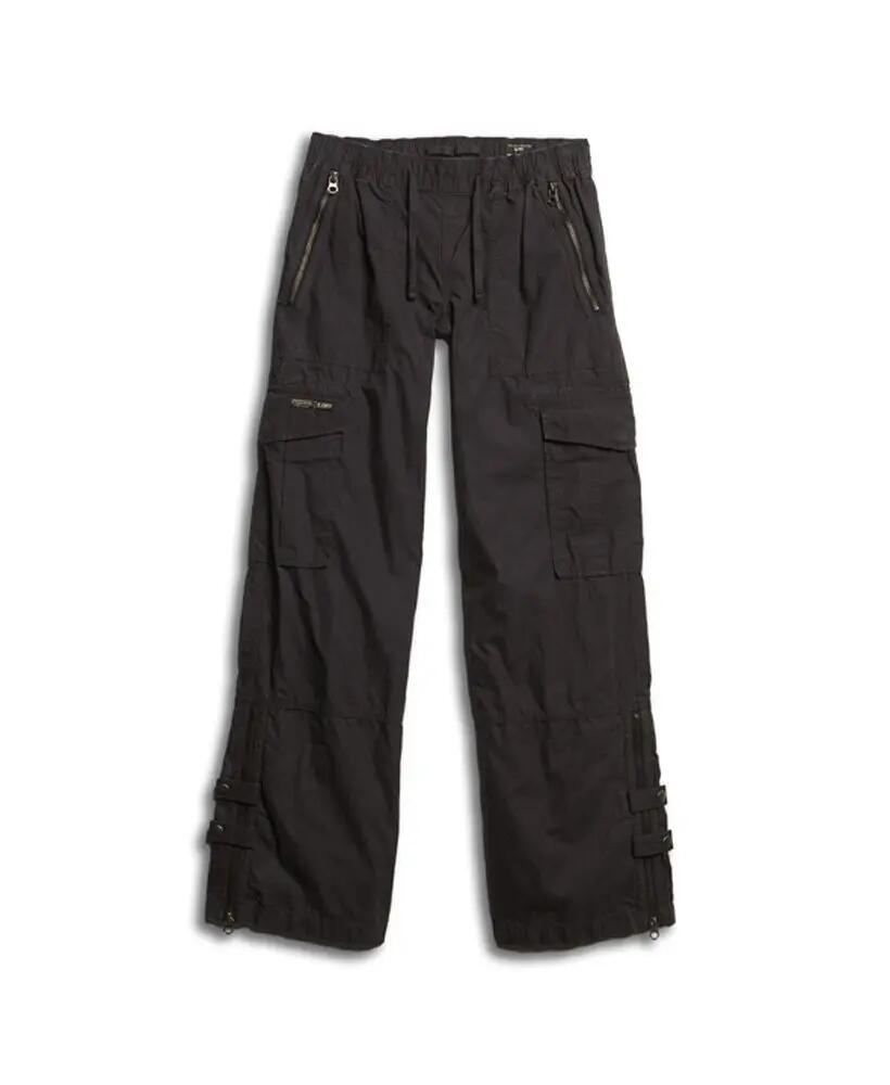 superdry Pantalon cargo taille basse jambe large — Washed Black 5/5